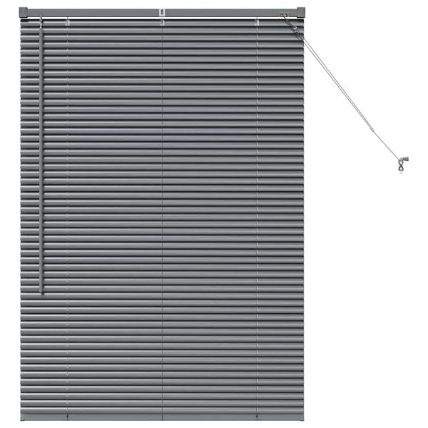 vidaXL Venetian Blinds with Curtains Dark Grey 130 x 95 cm Aluminium