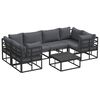 vidaXL Garden Sofa Set with Cushion 7 pcs Black Aluminium