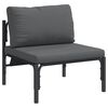 vidaXL Garden Sofa Set with Cushion 6 pcs Black Steel