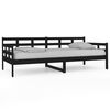 vidaXL Day Bed without Mattress Black Solid Wood Pine 90x200 cm