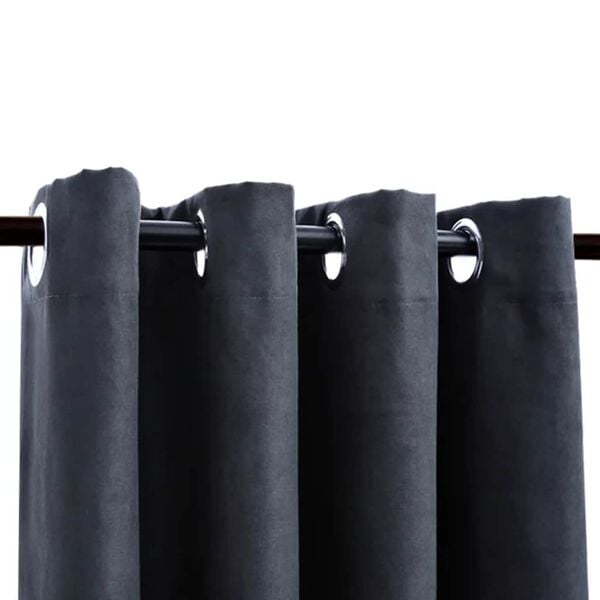 vidaXL Blackout Curtains with Metal Rings 2 pcs Anthracite 140x245 cm
