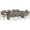 vidaXL Garden Dining Set 11 pcs Grey Poly Rattan