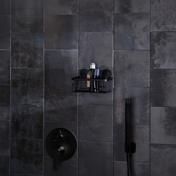 Kleine Wolke Shower Rack Rectangular Rocco Black