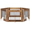 vidaXL Dog Gate with Stands 6 pcs Old Wood 80 x 60 cm Engineered Wood