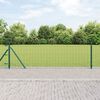 vidaXL Fence with Posts Green 0.4 x 25 m Steel