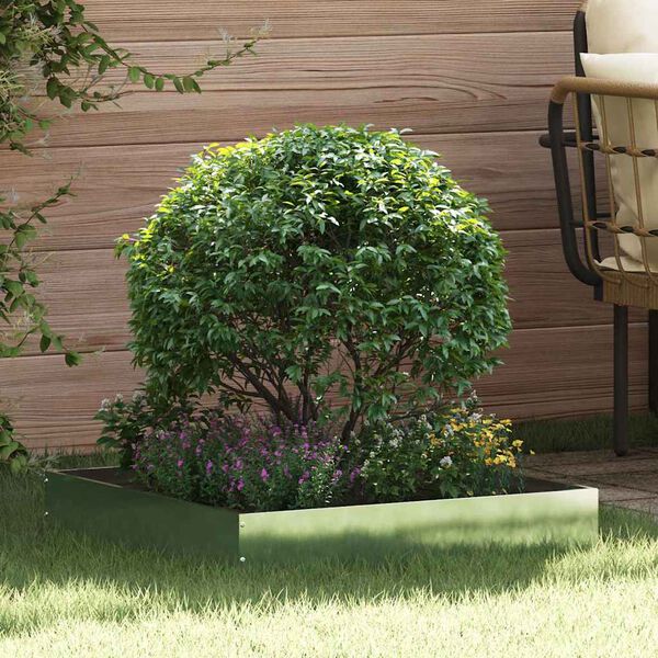 vidaXL Lawn Edging Silver 60 x 60 x 13 cm Galvanised Steel