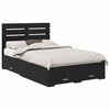 vidaXL Bed Frame with Drawer Black Oak 120 x 190 cm Engineered Wood
