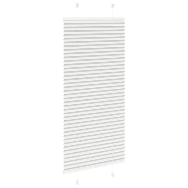 vidaXL Pleated Blind Light Grey 65x150 cm Fabric Width 64.4 cm Polyester