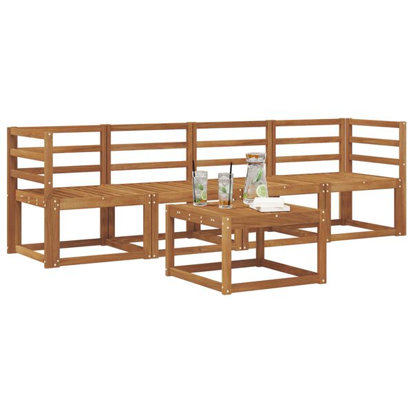 vidaXL Outdoor Sofa Set 5 pcs Natural Solid Acacia Wood