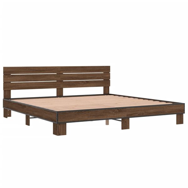 vidaXL Bed Frame without Mattress Brown Oak 200x200 cm