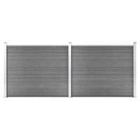vidaXL Fence Panel Set WPC 353x146 cm Grey