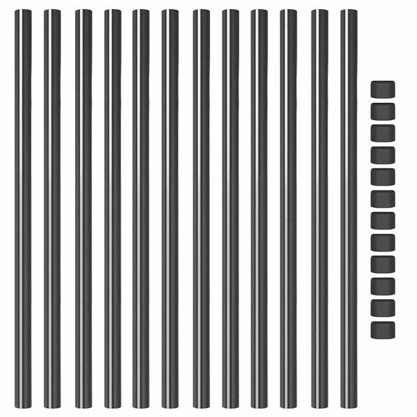 vidaXL Fence Post 12 pcs Grey 110 cm Powder-coated steel