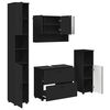 vidaXL Bathroom Furniture Set 4 pcs Black Engineered Wood and Metal