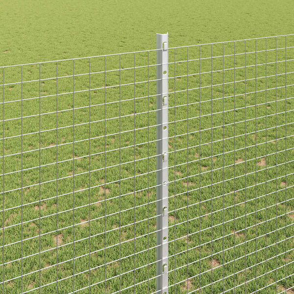 vidaXL Fence with Post Silver 1.6 x 10 m Steel