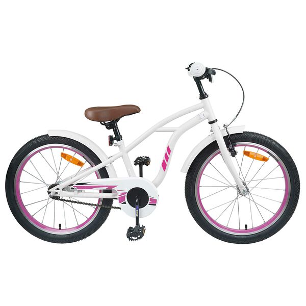 vidaXL Kids Bike 22'' for 7-12 Years Old White