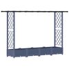 vidaXL Raised Bed with Trellis and Roof Grey 203 x 40 x 121 cm PP