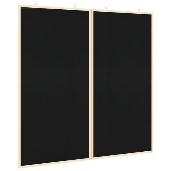 vidaXL Bulletin Board Folding Black 100 x 100 x 1.4 cm Solid pine wood