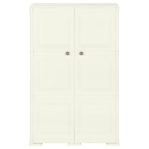 vidaXL Plastic Cabinet 79x43x125 cm Wood Design Vanilla Ice