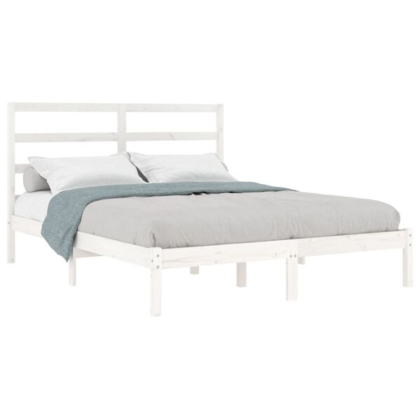 vidaXL Bed Frame without Mattress White 140x190 cm Solid Wood Pine