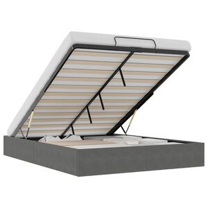 vidaXL Ottoman Bed Frame Dark Grey Full Size Velvet