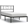 vidaXL Metal Bed Frame without Mattress with Headboard Black 100x190cm