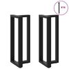 vidaXL Bar Table Legs T-Shaped 2 pcs Black 50x35x(100-101) cm Steel
