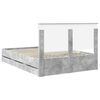 vidaXL Bed Frame with Drawer Concrete Grey 135 x 190 cm Engineer Wood