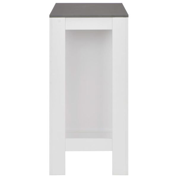 vidaXL Bar Table with Shelf White 110x50x103 cm