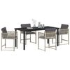 vidaXL Garden Dining Set 5 pcs Light Grey Poly Rattan