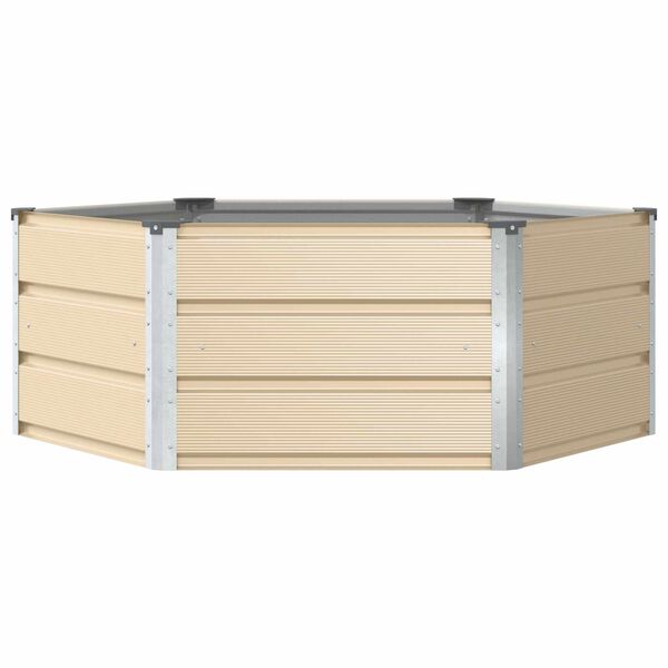vidaXL Planter Ivory 129 x 129 x 45 cm Steel