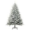 vidaXL Artificial Christmas Tree with Flocked Snow Green 150 cm PVC&PE