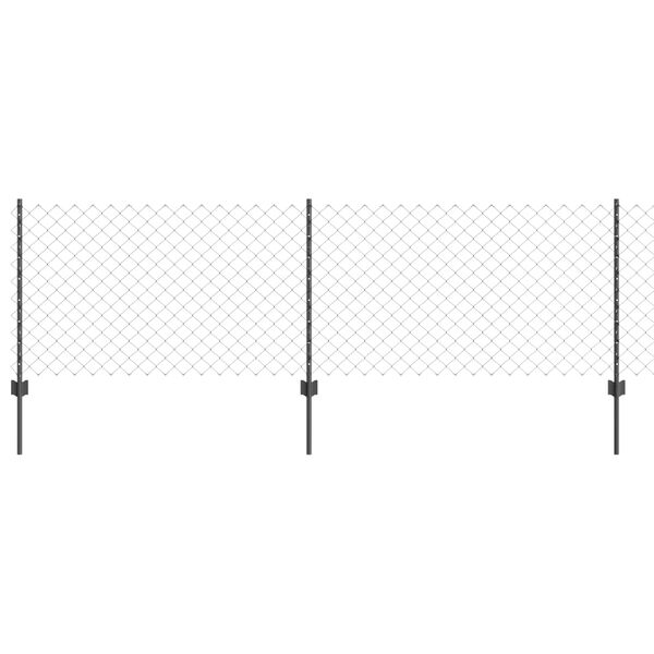 vidaXL Fence with Post Grey 0.8 x 10 m Steel and PVC