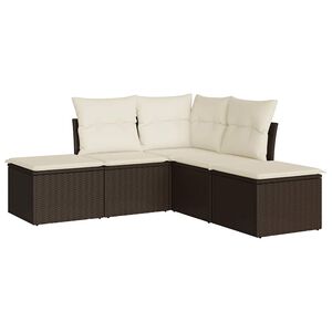 vidaXL Garden Sofa Set | Brown, Cream White