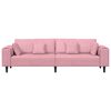 vidaXL Velvet Sofa with Cushion Pink 209 cm Velvet
