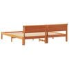 vidaXL Bed Frame with Headboard Wax Brown 200 x 200 cm Solid Pine Wood