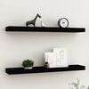 vidaXL Loggia Wall Shelves 2 pcs Black 80x15x4 cm MDF