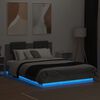 vidaXL Bed Frame with LED without Mattress Concrete Grey 150x200 cm King Size