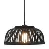 vidaXL Pendant Lamp Black Bamboo 40 W 34x14.5 cm Semicircle E27