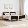 vidaXL Bed Frame with Headboard Black 180 x 200 cm Solid Pine Wood
