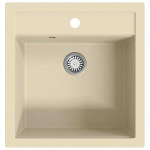 vidaXL Granite Kitchen Sink Single Basin Beige