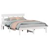 vidaXL Bed Frame with Headboard White 160 x 200 cm Solid Pine wood