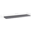 vidaXL Bookshelf Boards 4 pcs High Gloss Grey 40x10x1.5 cm Engineered Wood
