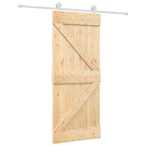 vidaXL Sliding Door 85 x 210 cm Solid Pine Wood (Untreated)