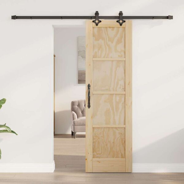 vidaXL Sliding Door ORKDAL Brown 61 x 198.5 cm Solid Pine Wood
