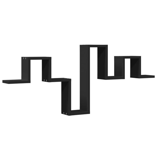 vidaXL Wall Shelf Black 104.5x10x43 cm Engineered Wood