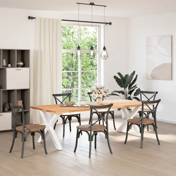 vidaXL Dining Table Legs X-Shaped 2 pcs White 90x(72-73) cm Steel