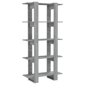 vidaXL Book Cabinet/Room Divider Grey Sonoma 80x30x160 cm