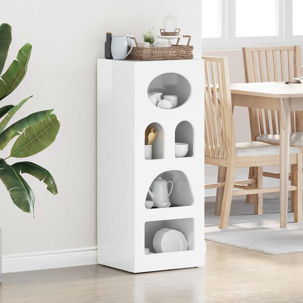 vidaXL Sideboard High Gloss White 40 x 35 x 100.5 cm Engineered Wood