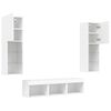 vidaXL 5 Piece TV Wall Units with LED White Engineered Wood