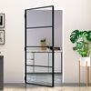 vidaXL Interior Door Black 102x201,5 cm Tempered Glass&Aluminium Slim